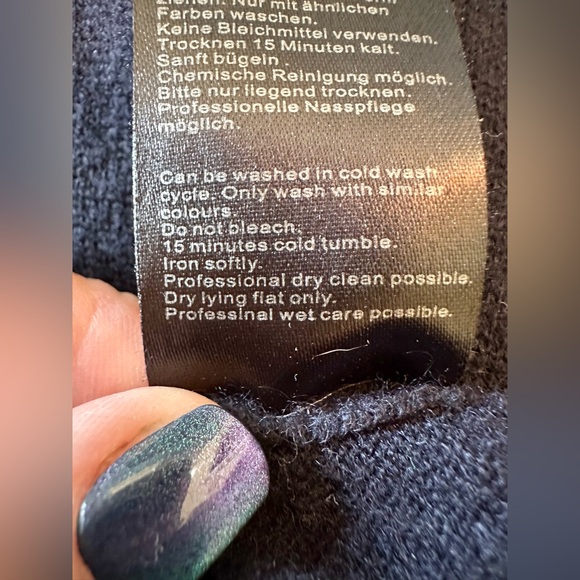 Iris Von Arnim Navy Cashmere Cardigan Duster Sz L Quiet Luxury Old Money Quality - Picture 14 of 16